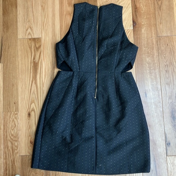 Madewell fancy black w/gold dots cut out structured dress size 10 - Picture 4 of 4